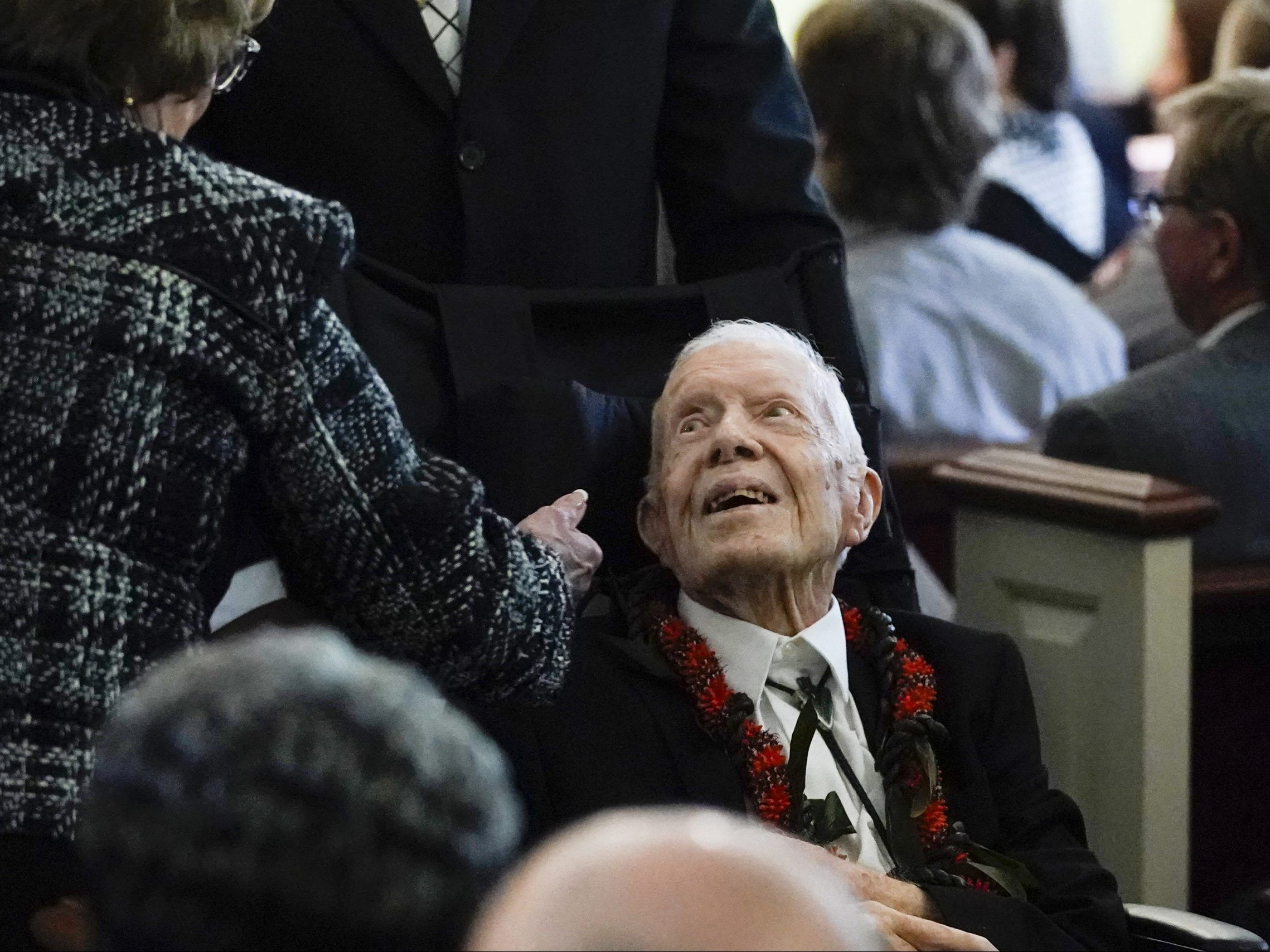 Rosalynn Carter is eulogized before family and friends as husband