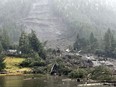 the aftermath of a landslide in Wrangell, Alaska