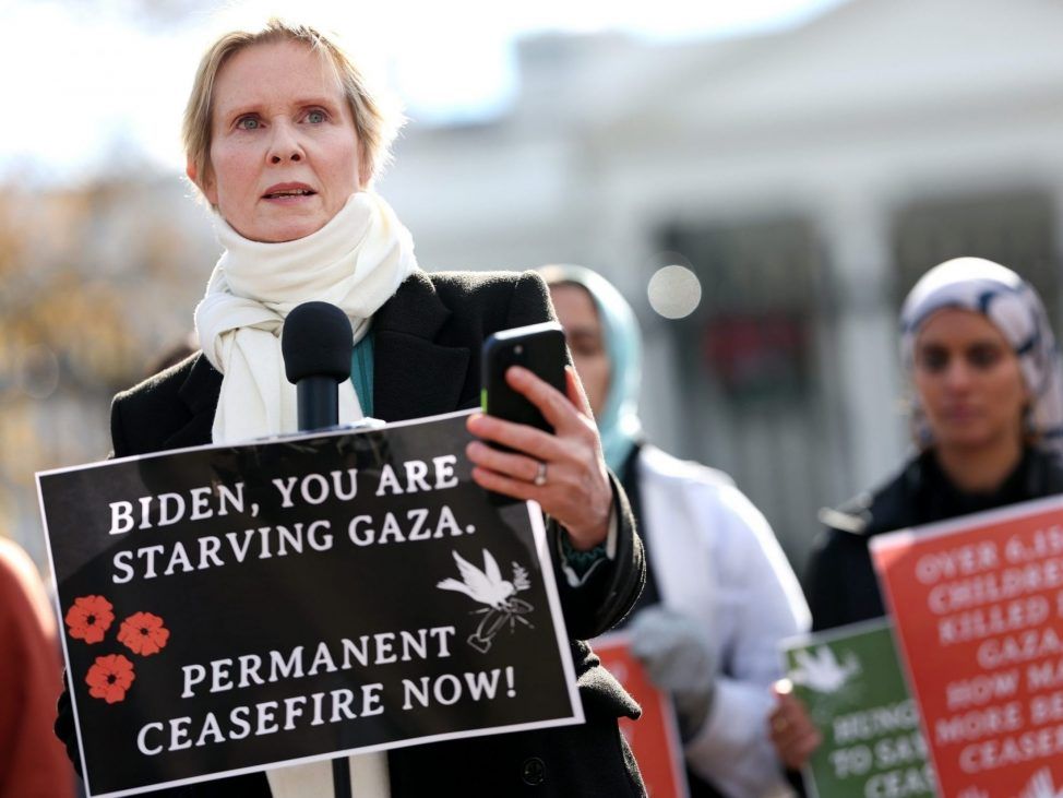 Actress Cynthia Nixon goes on short hunger strike for Gaza