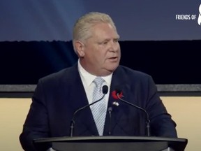 Ontario Premier Doug Ford spoke at the Friends of Simon Wiesenthal Center's gala last week.
