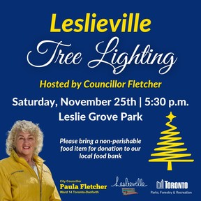 Events in Councillor Paula Fletcher's ward have a tree and holiday spirit but they don't mention Christmas