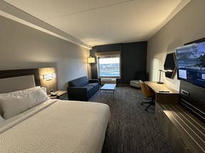 The king suite at the Holiday Inn Express Strathroy is spacious and well-designed. IAN SHANTZ/TORONTO SUN