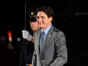 Prime Minister Justin Trudeau arrives for the leaders and spouses dinner during the Asia-Pacific Economic Cooperation Leaders' Week at the Legion of Honor in San Francisco, Friday, Nov. 16, 2023.