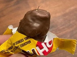 A needle was found in a chocolate bar collected by a Halloween trick-or-treater in a south Mississauga neighbourhood on Tuesday, Oct. 31, 2023.