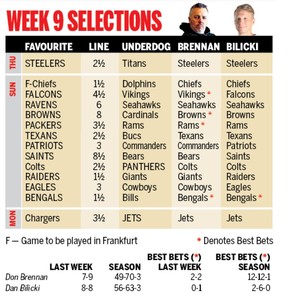 NFL Week 9 picks