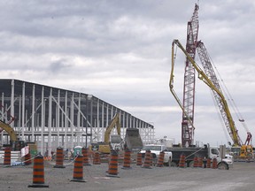 The NextStar battery plant construction site in Windsor is shown on Nov. 8, 2023.