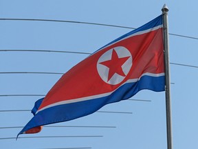 North Korean flag is seen