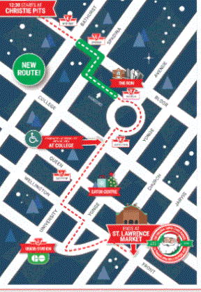 2023 Toronto Santa Clause Parade route