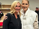 Montreal's vice-president of hockey communications Chantal Machabee and Celine Dion pose for a photo in Las Vegas.