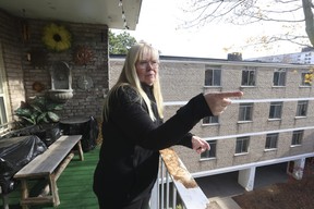 Lelsey Halls, 56, ran to help after hearing screams and looking over her balcony to see a car had run down a group of people, killing a woman, 61, and injuring two others at 250 Cassandra Blvd. in North York on Wednesday, Nov. 15, 2023.