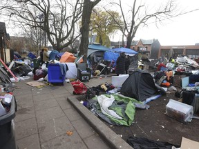 An encampment that has been beside St. Stephen-In-The-Fields Anglican Church in the Bellevue Ave.-College St. area was to be cleared of the eight remaining “full-time residents” by late Friday.