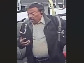 Investigators need help identifying this man who is suspected of an alleged sexual assault on a TTC bus in Etobicoke on Wednesday, Nov. 8, 2023.