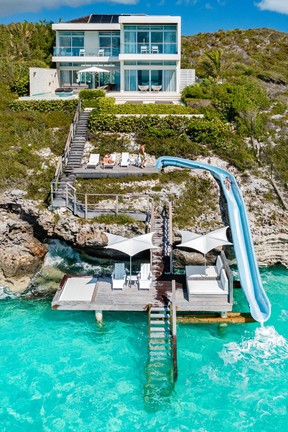 A Wymara villa with its own waterslide into the Atlantic Ocean. HANDOUT