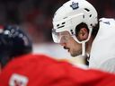 Maple Leafs' Auston Matthews looks on against the Washington Capitals at Capital One Arena on Oct. 24, 2023 in Washington, DC.