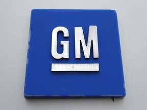 FILE - The General Motors logo is seen, Jan. 27, 2020, in Hamtramck, Mich. The venture capital arms of General Motors and Stellantis are among investors sinking $33 million into a Minnesota company with technology to make magnets for electric vehicle motors without using expensive rare-earth metals.