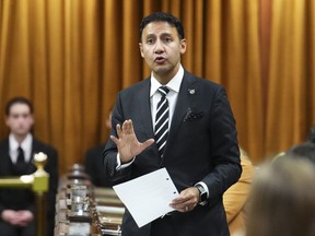 Minister of Justice and Attorney General of Canada Arif Virani rises during question period in the House of Commons on Parliament Hill in Ottawa on Thursday, Oct. 26, 2023.