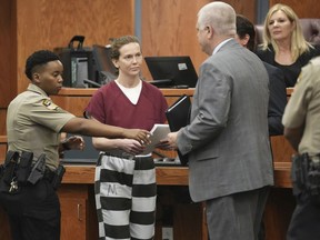 FILE - Kaitlin Armstrong makes a pre-trial appearance at the Blackwell-Thurman Criminal Justice Center in Austin, Texas, on Thursday, April 20, 2023. The murder trial for the woman charged in the shooting death of pro cyclist Anna Moriah Wilson is starting Wednesday, Nov. 1, 2023.
