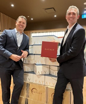 Tommaso Bruso, CEO of Eataly North America, and Dino Borri, Global VP of Eataly.