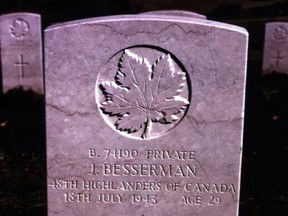 The headstone of Private Jack Besserman