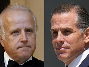 FILE - This combo image shows James Biden, President Joe Biden's brother, Oct. 13, 2011, left, and Hunter Biden, President Joe Biden's son, July 26, 2023, right. House Republicans will subpoena Hunter and James Biden, taking the most aggressive step yet in their impeachment inquiry. (AP Photo/File)