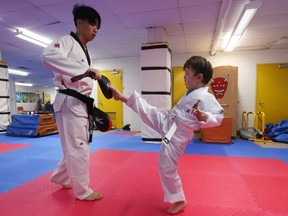 Marshall Ku cannot raise his arms above his head or make a fist, which you’d think would rule out martial arts. Not at Variety Village, it doesn't. (Jack Boland, Toronto Sun)