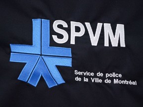 Montreal Police logo is seen in Montreal