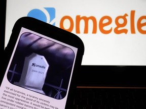 Omegle logo, and their website