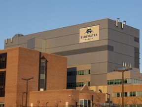 A general view of the Bluewater Health Hospital in Sarnia, Ont. is shown on Wednesday, January 26, 2022. Five Ontario hospitals affected by a recent ransomware attack, along with their shared IT provider, are warning patients and staff that their data may be published.THE CANADIAN PRESS/Chris Young