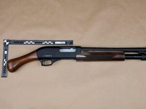 Police seized a 12-gauge shotgun during an arrest related to a kidnapping investigation.
