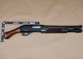 Police seized a 12-gauge shotgun during an arrest related to a kidnapping investigation.