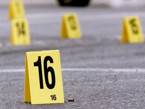 Spent shell casings are marked