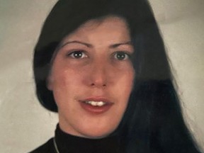 This handout photograph made available by Antwerp's public prosecutor's office on Nov. 14, 2023, shows a portrait of Rita Roberts, a British woman found murdered 31 years ago in a river in Belgium.