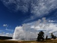The Old Faithful geyser is among the national park's myriad hydrothermal features created by the Yellowstone supervolcano.