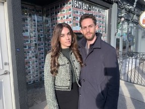 Toronto business displaying images of hostages until Hamas frees them 16 Natalia and Moshe Birnbaum say the 240 hostage posters on the front of their storefront business has educated people about what Hamas did -- Joe Warmington photo
