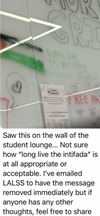 This disturbing message left on a board at Toronto Metropolitan University promoting intifada against Israel is also being investigated -- supplied photo