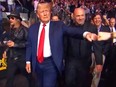 L-R: Kid Rock, Donald Trump, Dana White and Tucker Carlson walking into Madison Square Garden