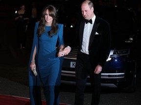 Princess Catherine and Prince William arrive to attend the Royal Variety Performance.