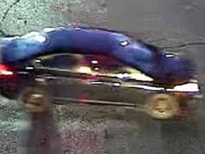Cops want to speak to the driver of this vehicle of interest in connection with a pedestrian who was hit by a car in Oshawa on Wednesday, on Dec. 6, 2023.