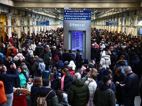 Passengers wait for news of Eurostar departures