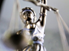 A scales of justice statue.