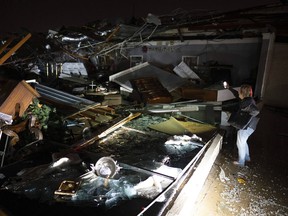 A business destroyed by a tornado in Hendersonville, Tenn