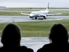 An Air Canada plane arrives at the St John's Airport