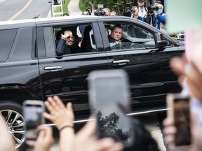 Johnny Depp arrives at his 2022 trial in Fairfax, Va., in May 2022. MUST CREDIT: Jabin Botsford/The Washington Post