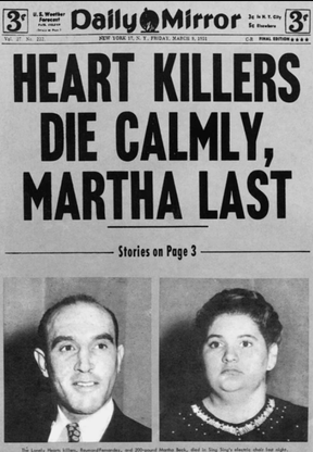 START THE PRESSES! The Lonely Hearts Killers sold a lot of newspapers. NY DAILY MIRROR