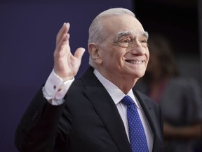 Director Martin Scorsese poses for photographers upon arrival for the premiere of the film 'Killers of the Flower Moon' at the 2023 London Film Festival in London, Saturday, Oct. 7, 2023.