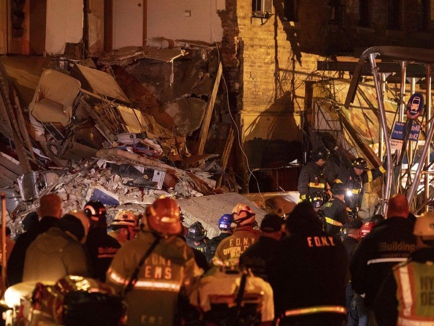 No victims found after corner of Bronx apartment building collapses ...