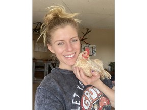 Meesh Davignon at home with Nubz in April 2023. Photo courtesy of Meesh Davignon