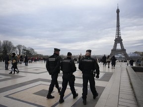 French gendarmes patrol