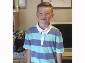 This undated photo issued by Greater Manchester Police on Thursday Dec. 14, 2023 shows missing British schoolboy Alex Batty who was believed to have been abducted by his mother six years ago and has been found in France.