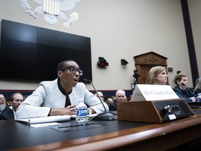 Harvard University President Claudine Gay testifies during a House Education and Workforce Committee Hearing on holding campus leaders accountable and confronting antisemitism on Capitol Hill in Washington, D.C. MUST CREDIT: Jabin Botsford/The Washington Post